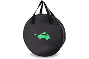 MCEVKELN Electric Vehicle Charging Cable Organizer Bag - Heavy Duty Water Resistant Nylon Storage Bag for Jumper Cables, EV Extension Cords, Adapters, RV Sewer Pipe, Tools, Camper and Garden Hoses