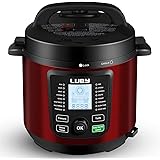 Luby Electric Pressure Cooker 6 Qt,16 Smart Programmable,Slow Cooker Yogurt Maker Rice Cooker Saute Steamer Egg Cooker Sous V