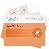 PatchAid Iron Plus Topical Patch | 50mg Iron with C &amp; A (Beta-Carotene) for Energy Support, Non-Constipating Formula, 8-Hour Wear &amp; Slow Release, 30 Day Supply