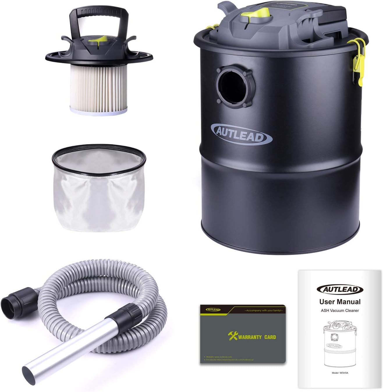 Super Saturday AUTLEAD Ash Vacuum Cleaner 15L 900W Powerful Ash Suction