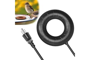 ikuchelife Bird Bath Heater for Outdoors in Winter, Pond De-icer 70W Birdbath Deicer Water Heater,Black Water Heater Thermostatically Controlled with Auto Shut Off Function for Garden Lawn