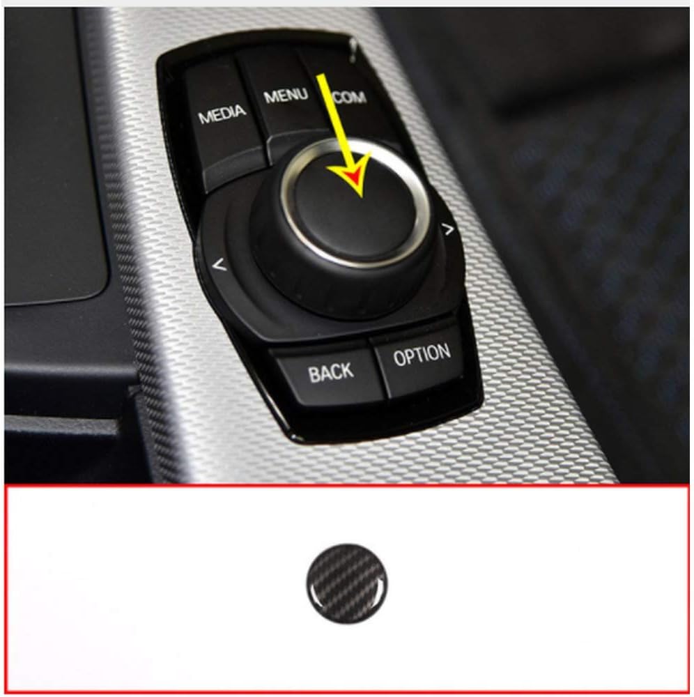 DYBANP For BMW 1 2 3 4 Series X1 F48 X2 F47 X3 f25 X5 f15, Car Accessories Carbon Fiber Style ABS Multimedia Knob Decoration Cover Trim