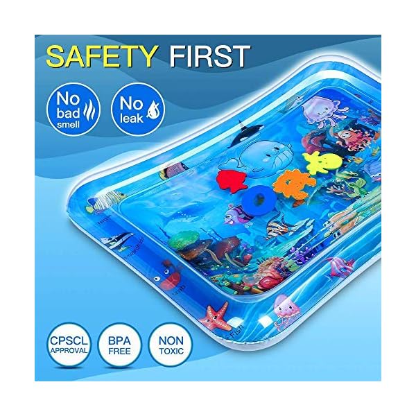 Wendergo Tummy Time Mat Inflatable Water Mat Baby Playmat Sensory Toy Early Development Activity Pad for Infants…