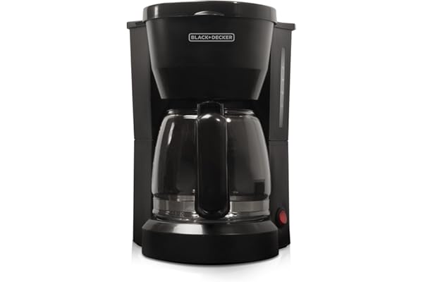 BLACK+DECKER 5-Cup Coffeemaker, Black, DCM600B
