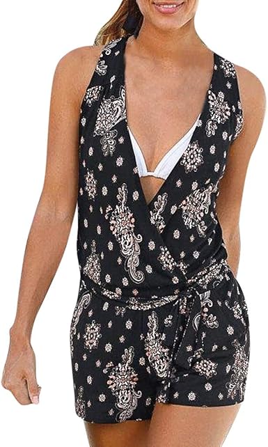 Beikoard Combishort Femme Ete Chic Combinaison Femmes Combishort Boheme Salopette Taille Haute Pantalons Imprimer Jumpsuit Robe Combishort Femme Ete 2018 Amazon Fr Vetements Et Accessoires