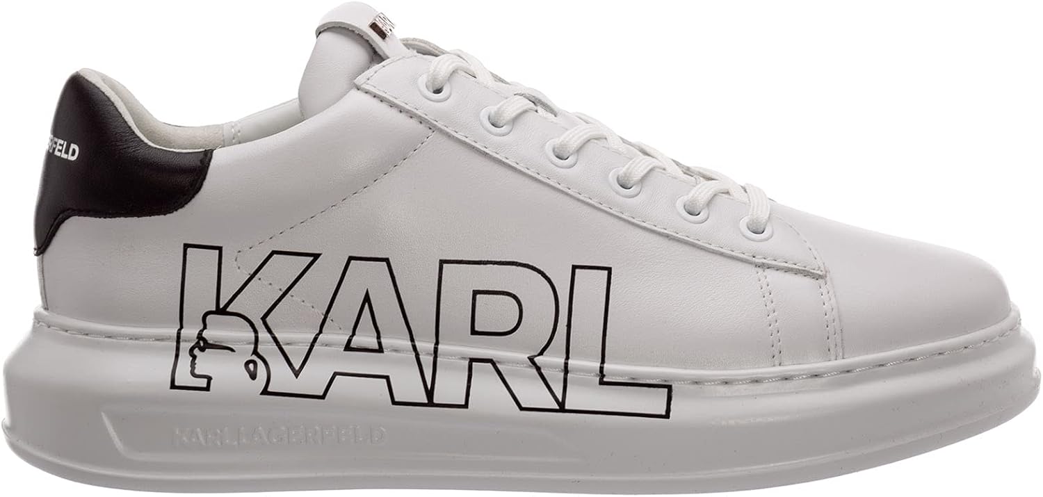 KARL LAGERFELD Mens Kapri Karl Logo Court Trainers White 10 UK Amazon