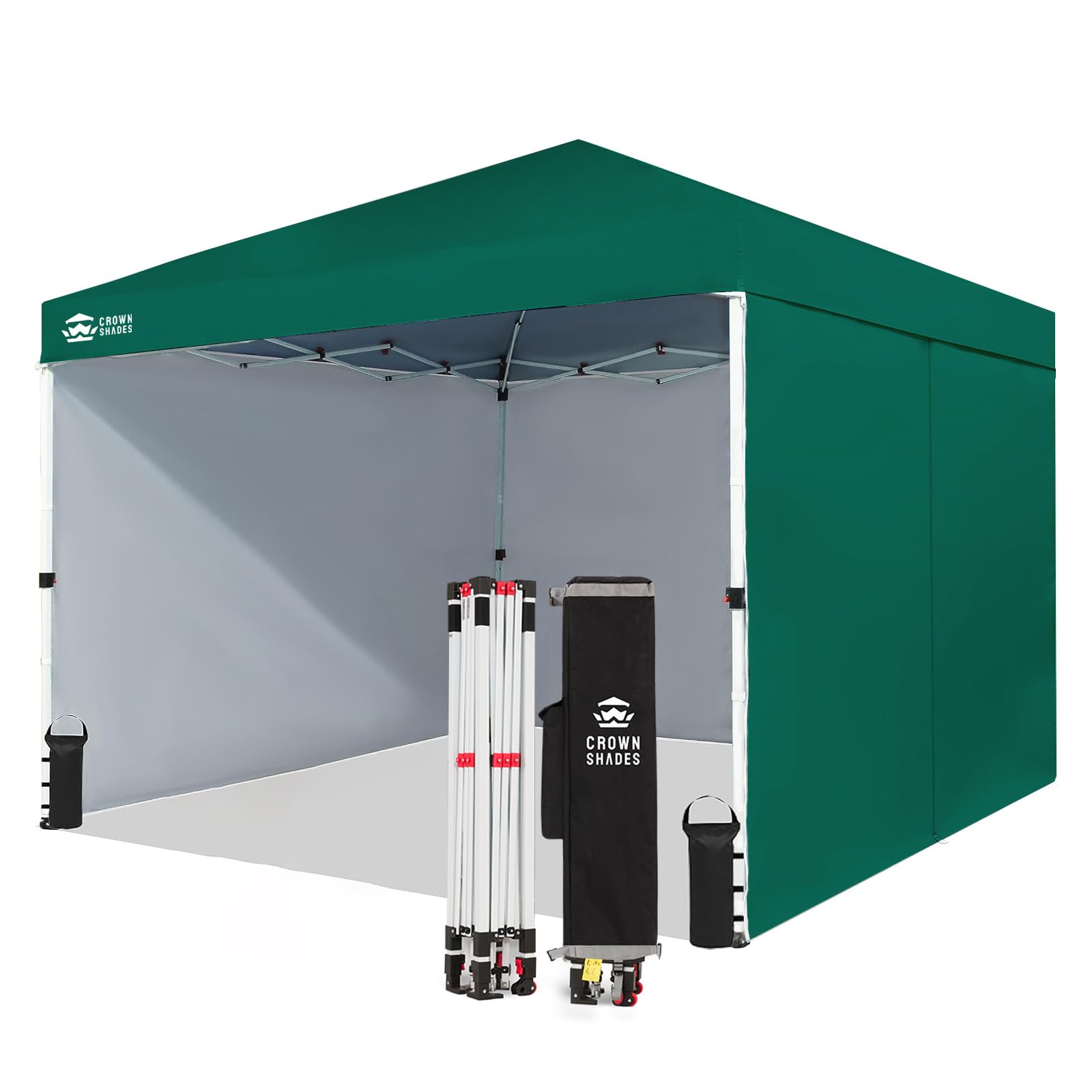 Photo 1 of *(*reference image**GVDV 10x10 Pop up Canopy Tent with Wheeled Bag 4 Stakes 4 Ropes 100sqft of Shade Forest Green