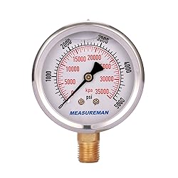 MEASUREMAN 2-1/2inch Dial Size, Liquid Filled