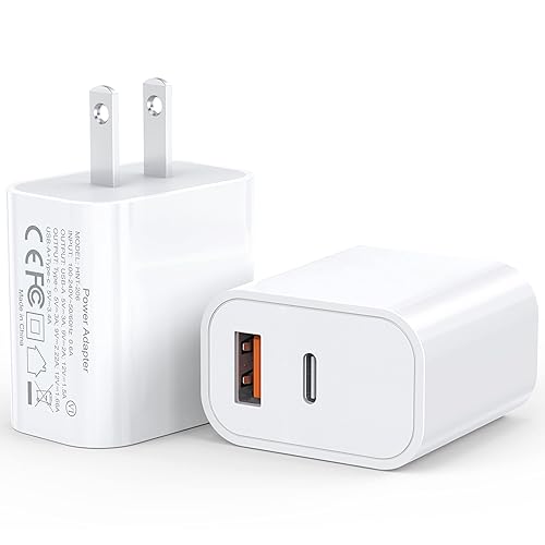 20W USB C Wall Charger Block, Pack Dual Port Fast Charging Power