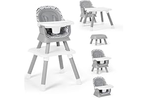 TODEFULL Baby High Chair, 8 in 1 Convertible Highchairs for Babies and Toddlers, Children Dining Booster Seat/Kids Building Block Table for Girls Boys, Baby Seat with Removable Tray, Chevron