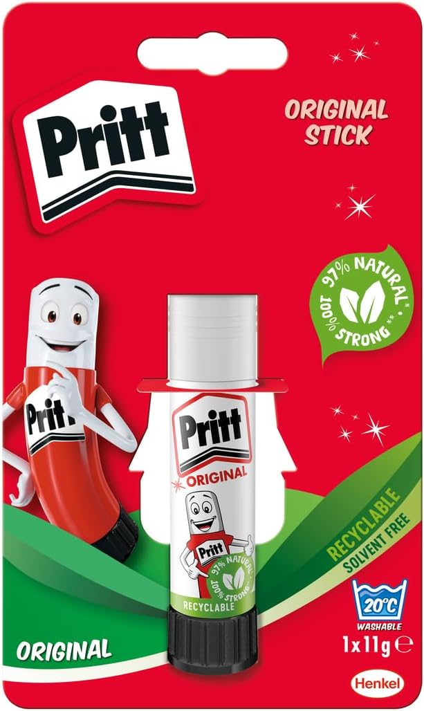 Pritt Glue Stick 11g Safe Child Friendly Craft Glue White 1x11g