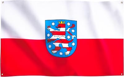 Runesol Thuringia Flag 91x152cm 4 Brass Eyelets Thüringer Flagge