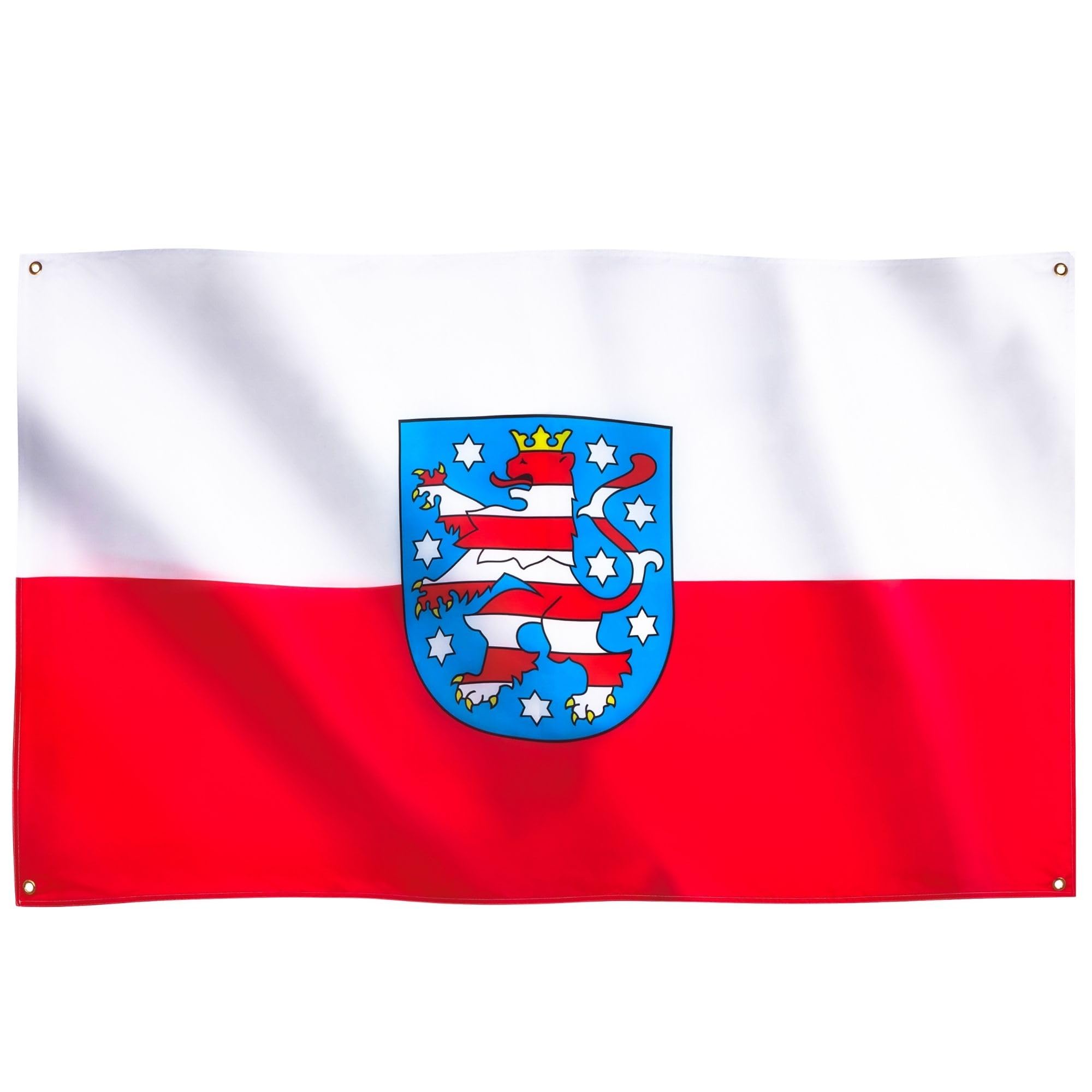 Runesol Thuringia Flag, 91x152cm, 3ft x 5ft, Thüringer Flagge, 4 Grommets, Eyelet in Every Corner, Thuringian Flag, German Regional Flag, Premium Flags, Inside, Outside, Vivid Colours — image 1
