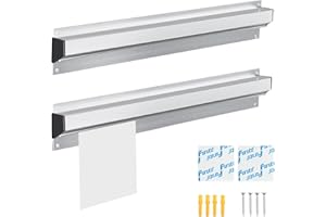 CJGYZ Ticket Holder for Restaurant, 16/18/24/28/30" Ticket Check Rack Restaurant Order Receipt Holder Ticket Rail Display Slide Ticket Rack for Commercial Kitchen Cafes Pubs Bars 2 Pcs (16 Inch)