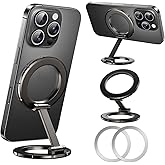 UBeesize Magsafe Phone Ring Stand, Portable Magnetic Phone Grip and Double Side Holder for Desk, Travel, Kitchen, Gym, Kickstand for iPhone 17/16/15/14/13/12 Series Case All Phones