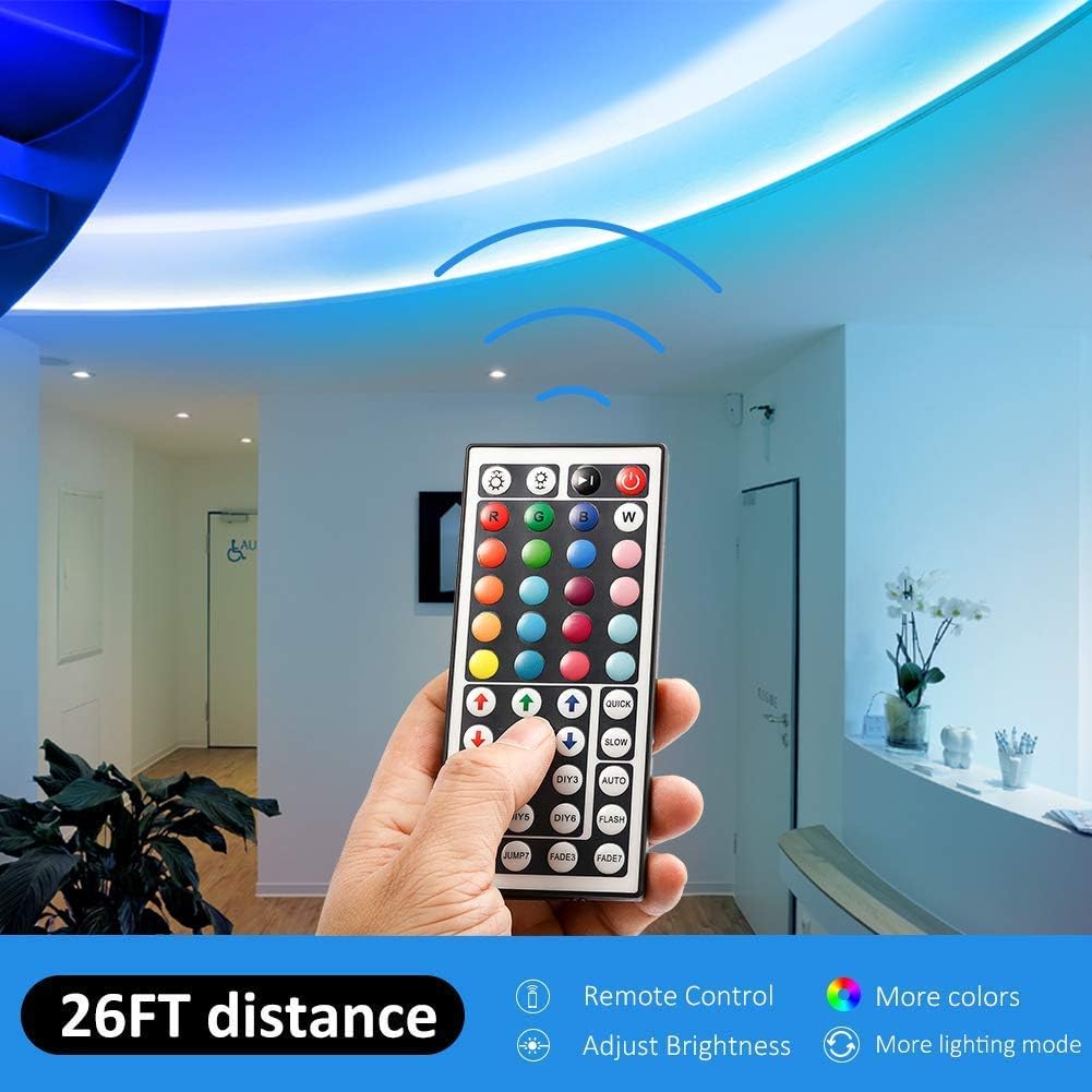 Daybetter Led Strip Lights 16.4ft 5m Flexible Color Changing RGB Led Light Strip 5050 150leds LED Tape Lights Kit with 44 Keys IR Remote Controller and 12V Power Supply: Home Improvement