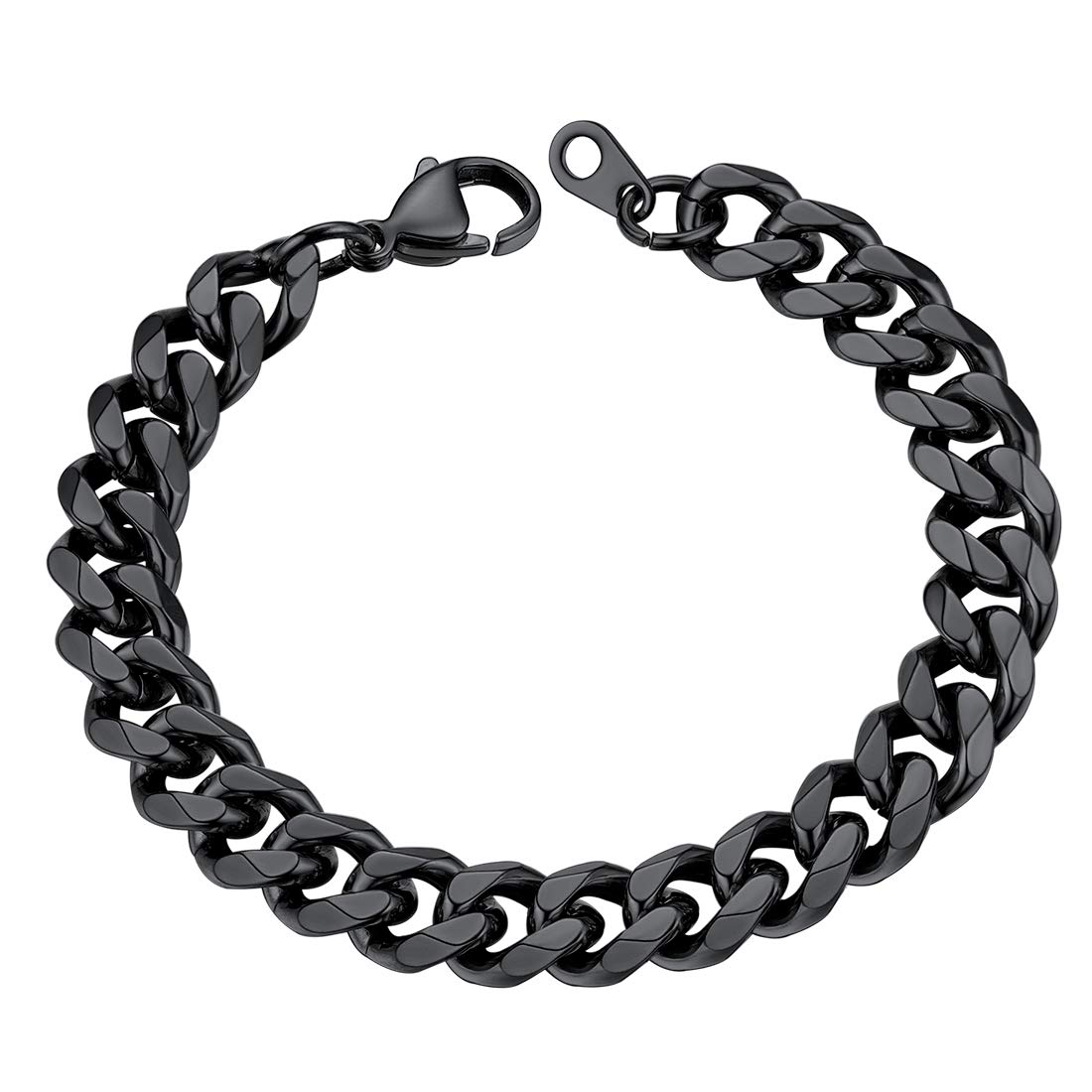 U7 Mens Black Steel Bracelet Men Chain Braclets Punk Jewellery