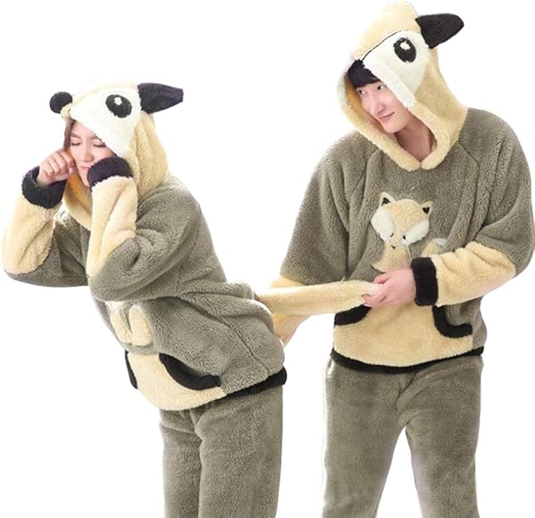 Amazon Co Jp パジャマ 可愛い ルームウェア レディース 帽子付き ペアパジャマ ルームウェア もこもこ ルームウェア ルームウェア 上下セット 冬 長袖 パジャマ メンズ 部屋着 ロングパンツ あったか 寝巻き 男女兼用 裏起毛 お揃いペア 女l 服 ファッション小物