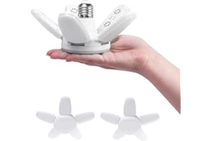 Nexillumi 2-Pack Mini Led Garage Light 60W, 6000LM Garage Lights Ceiling LED with E26/E27 Medium Base, 6000K Deformable LED Shop Lights for Garage, Workshop, Attic, Basemen