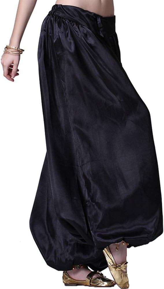 MUNAFIE Belly Dance Arab Carnival Satin Pants