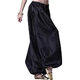 MUNAFIE Belly Dance Pants Carnival Satin Latern Pants Tribal Harem Pants