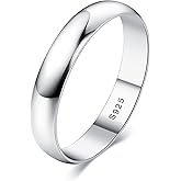 MILACOLATO 925 Sterling Silver Ring for Women Men High Polished Plain Stackable Thumb Rings Tarnish Resistant Wedding Band Ring Comfort Fit Size 4 to 12, 1mm 2mm 3mm 4mm 5mm 6mm