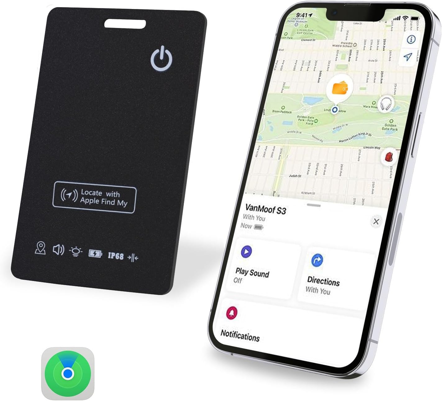 Photo 1 of [Apple MFi Certified] LBPRT Air-Tag Card Rechargeable Wallet Tracker Thin 1.6mm, Item Finder Work with Apple Find My APP (iOS Only, Android not Supported) Smart Locator for Luggage Suitcase, Purse,Bag