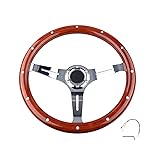 NTING 15" Classic Wood Grain Steering Wheel Riveted