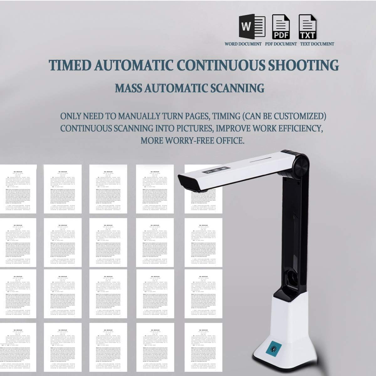 EnweGey Document Camera, Portable High-Definition Scanner, with Real-time Projection Video Recording Function, A4 Format, OCR Multi-Language Recognition, for Office Classrooms,Soft Bottom: Home & Kitchen