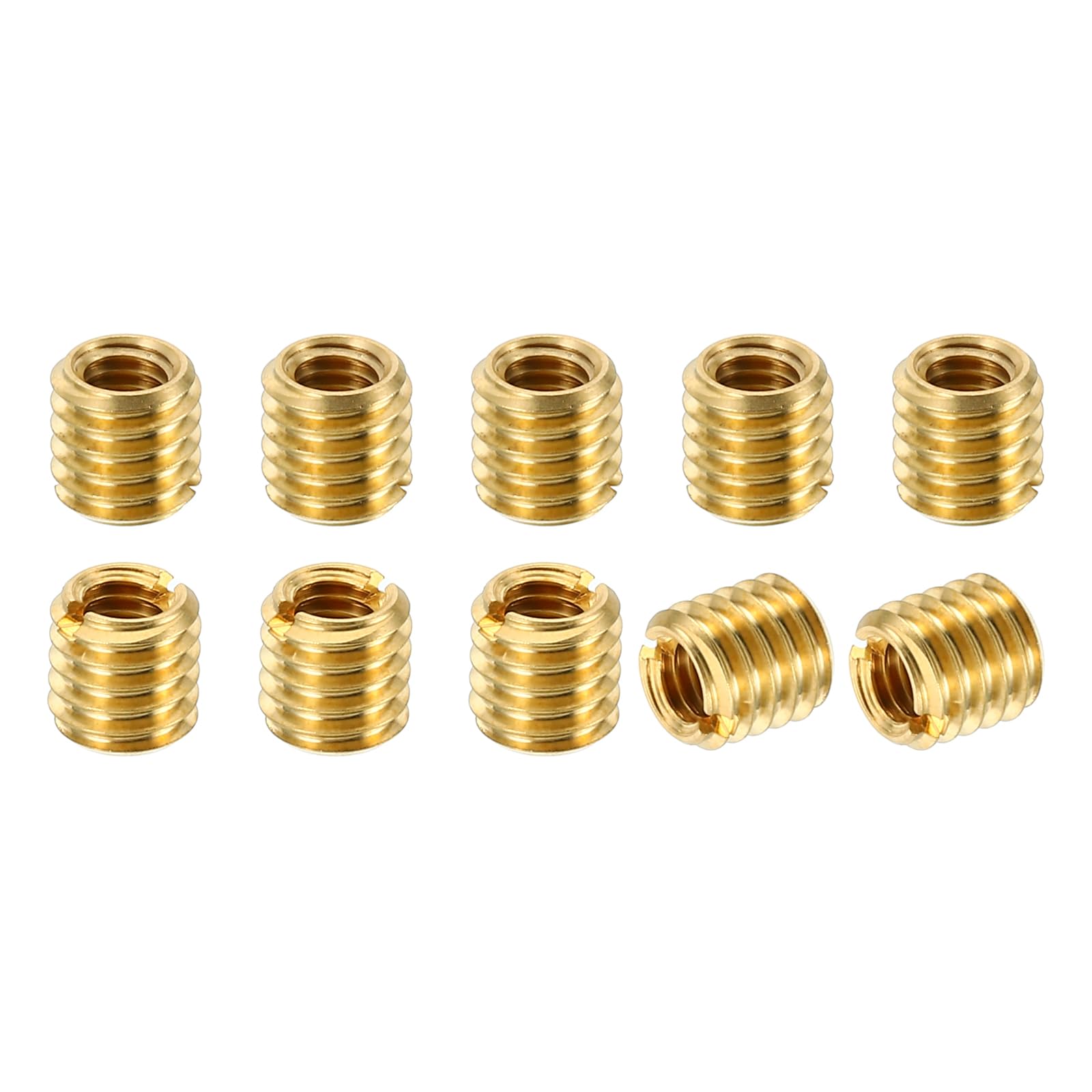 PATIKIL Brass Threaded Repair Insert Nut, 10 Pcs M6x1 Male to M4x0.7 Female Thread Sleeve Inserts Reducing Nut Adapter Reducer Screw Sleeves 6mm