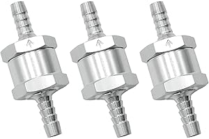 Tnuocke 3PCS 5/16" 8mm Non-Return One Way Check Valve,Aluminium Alloy Fuel Hose Check Valve Control Accessories for Petrol Diesel Fuel Oil Water H-032-8mm