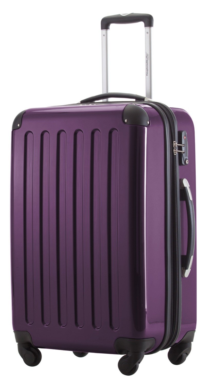 Hauptstadtkoffer Alex Expandable Hard Shell Suitcase 65 cm (74 L) with TSA Lock, Durable Travel Trolley with 4 Double Wheels, Purple