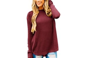 MEROKEETY Women's 2024 Fall Long Sleeve Oversized Crew Neck Solid Color Knit Pullover Sweater Tops