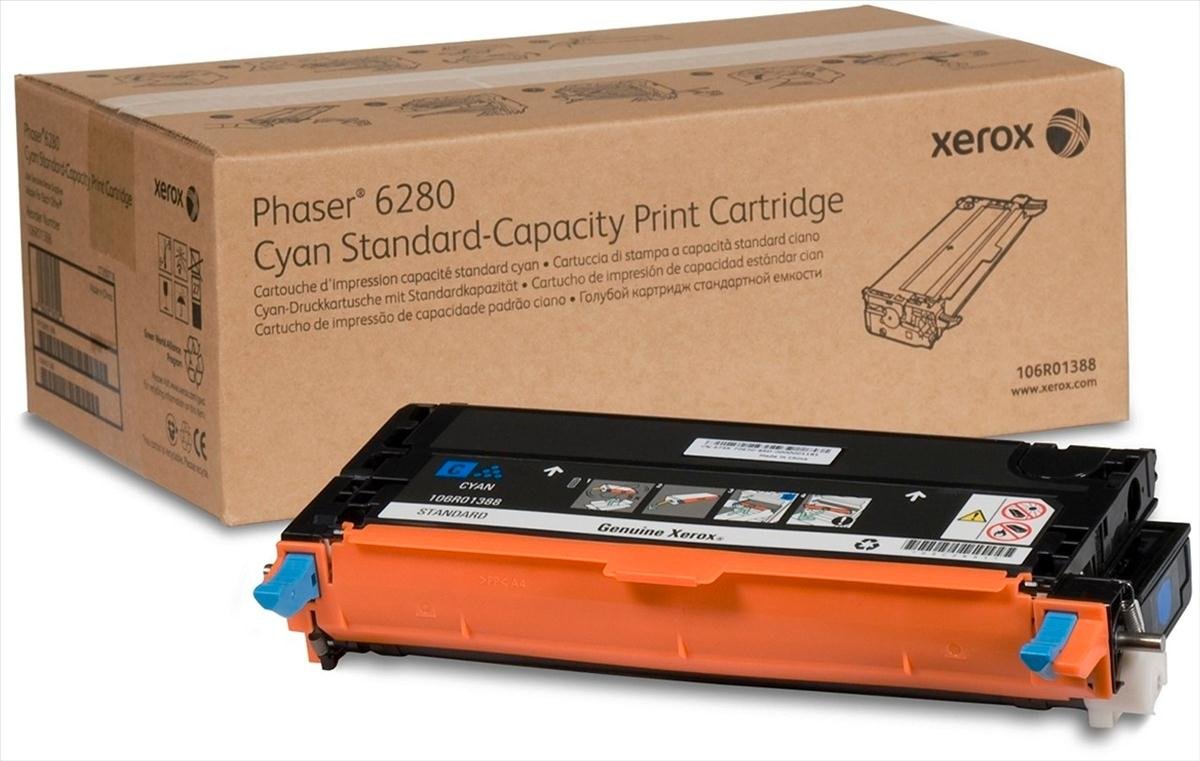 Xerox Phaser 6280 Cyan Standard Capacity Toner Cartridge (2,200 Pages) - 106R01388