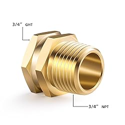 RouLiPouLi Brass Garden Hose Adapter, 3/4" GHT