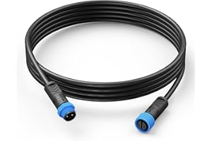 PowerGpt 8-Foot Waterproof Cable Extension for Philips Hue Outdoor 24V Low Voltage Lights, 18AWG Power Cord Compatible with Lily Spot, Lily XL Spot, Calla Pathway, Impress Pedestal, Impress Wall