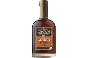 Crown Maple Amber Color Rich Taste Organic Maple Syrup, 100% Pure, Grade A, Gluten Free, No Preservatives, Non-GMO Pancake and Breakfast Topping, 25 Fl Oz