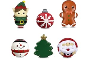 QINGQIU 6 Pack Christmas Squishy Toys Slow Rising Squishies Christmas Toys for Kids Boys Girls Toddlers Christmas Party Favors Stocking Stuffers Gifts