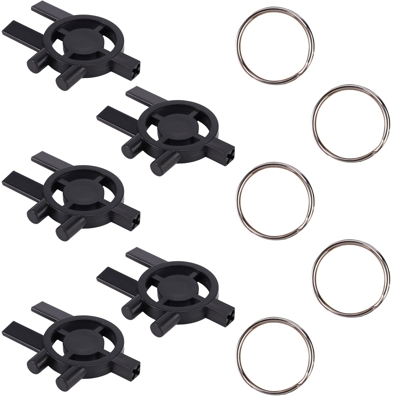 Photo 1 of 5pcs Paper Towel Dispenser Key for Cintas Sanis, Plastic 3-in-1 Toilet Paper Soap Dispenser Key Replacement with Stainless Steel Ring Bathroom Keys for Cintas Sanis