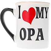 Cottage Creek 16oz I Love My Opa Ceramic Coffee Mug for Coffee Table Decor, Unique Gift for Men, Mens Gifts, Grandpa Gifts, Presents for Men, Cute Coffee Cups, Present for Dad, Papa Home Decor