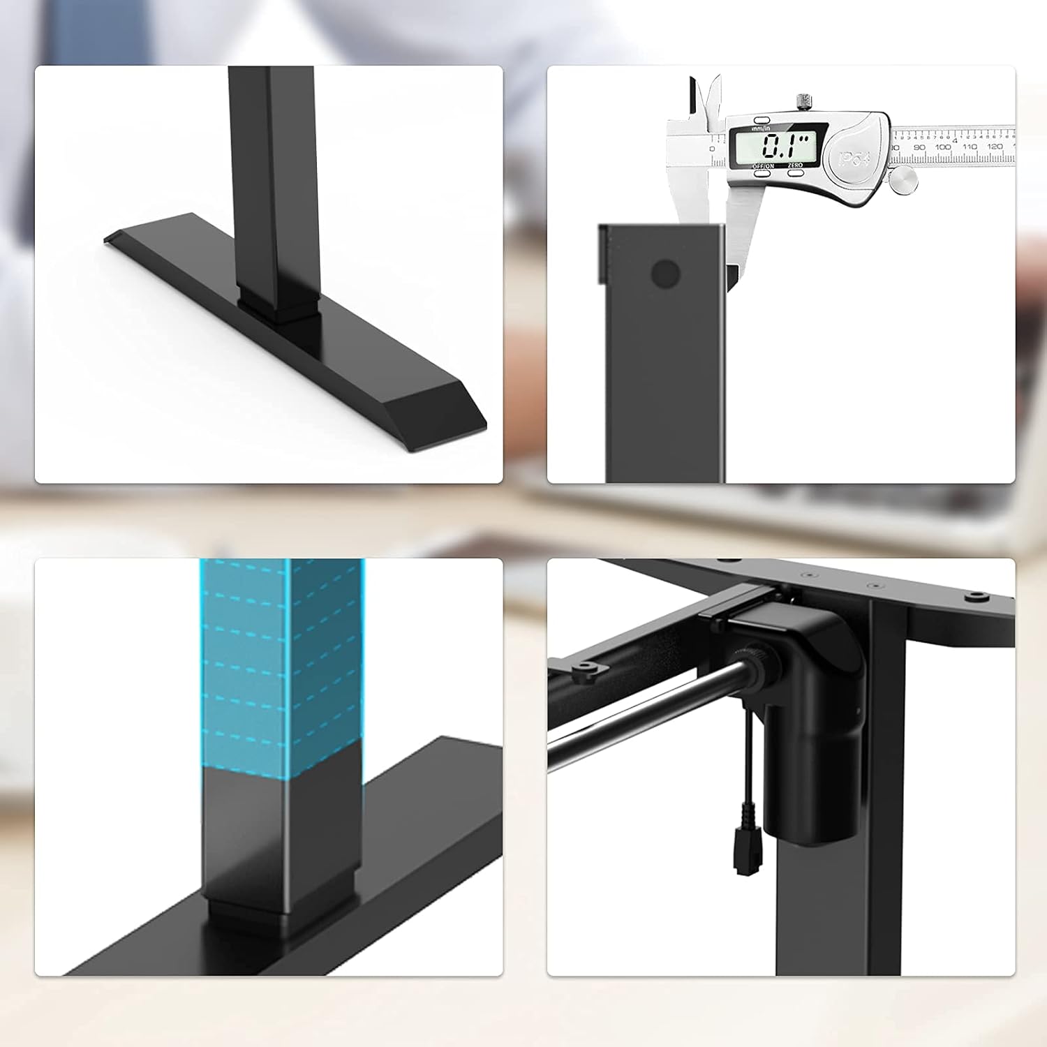 Electric Stand up Desk Frame Height Adjustable Electric Standing Desk，Home Office Stand Up Desk Workstation，Frame Only (03, Black): Kitchen & Dining
