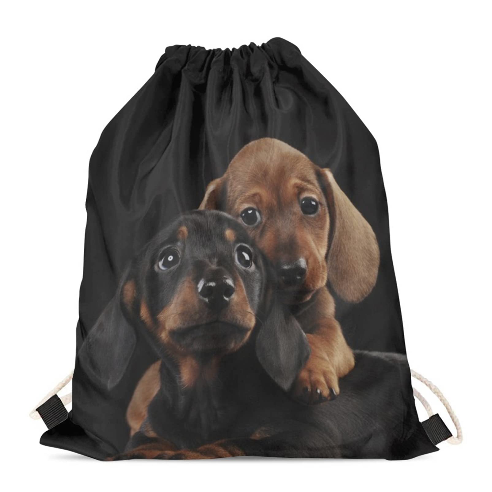 BYCHECAR Dachshund Drawstring Backpack for Women Teen Kids String Bag Gym Sack Cinch Pouch Drawstring Dance Bags for Little Girls Storage Bag