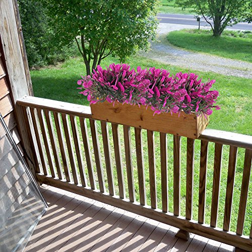 Nahuaa 4PCS Outdoor Fake Plants Artificial Shrubs Faux Plastic Pink Leaf Bushes Table Centerpieces Arrangements Home Kitchen Office Indoor Outside Planter Pot Spring Decorations - Thumbnail 2