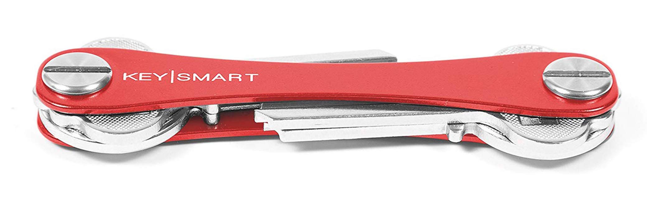 KeySmart - Compact Key Holder & Keychain Organizer (up to 8 Keys, Red)