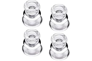 DEYBBY Clear Glass Candlestick Holders, Set of 4 Taper Candle Holders for Wedding, Decoration and Dinning