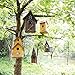 Glitzhome Bluebird House for Outside, Patriotic USA Wooden Hanging Birdhouse Hummingbird House Garden Outdoors Bird House with Door Handle for Hummingbird,Sparrow,Wren Finch,Cedar - 11.75 Inch Height