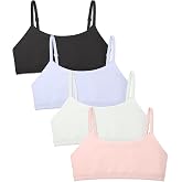 Sascina Soft Training Bras for Girls 7-8, 8-10,10-12, Natural Fit First Bra | Girls Cami Bra with Double-Layer Front Coverage, Easy to Wear, Adjustable Straps, Stay Hidden under T-shirts, School Uniforms