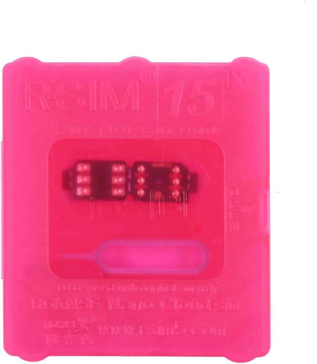SEMAID R-SIM15 Universal Unlock SIM Card Chip Card Case Holder Compatible for iPhone IOS 13/ iPhone 11 Pro Max/11 Pro /11x/ XS/8/8plus/7(Hot Pink)