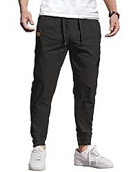 COOFANDY Mens Cotton Drawstring Cargo Pants