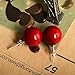 Lureme Women 12mm Red Shell Bead Silver Tone Classic Round Ball Stud Earrings 02001451